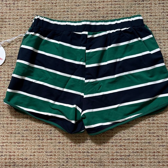 Bailey Rose Striped Green and Navy Women's Shorts - Picture 9 of 11